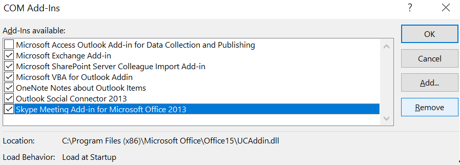 remove add-ins
