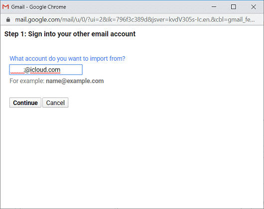 email id for iCloud to Gmail migration